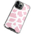 Pink Cow Print iPhone 14 Pro Clear Case